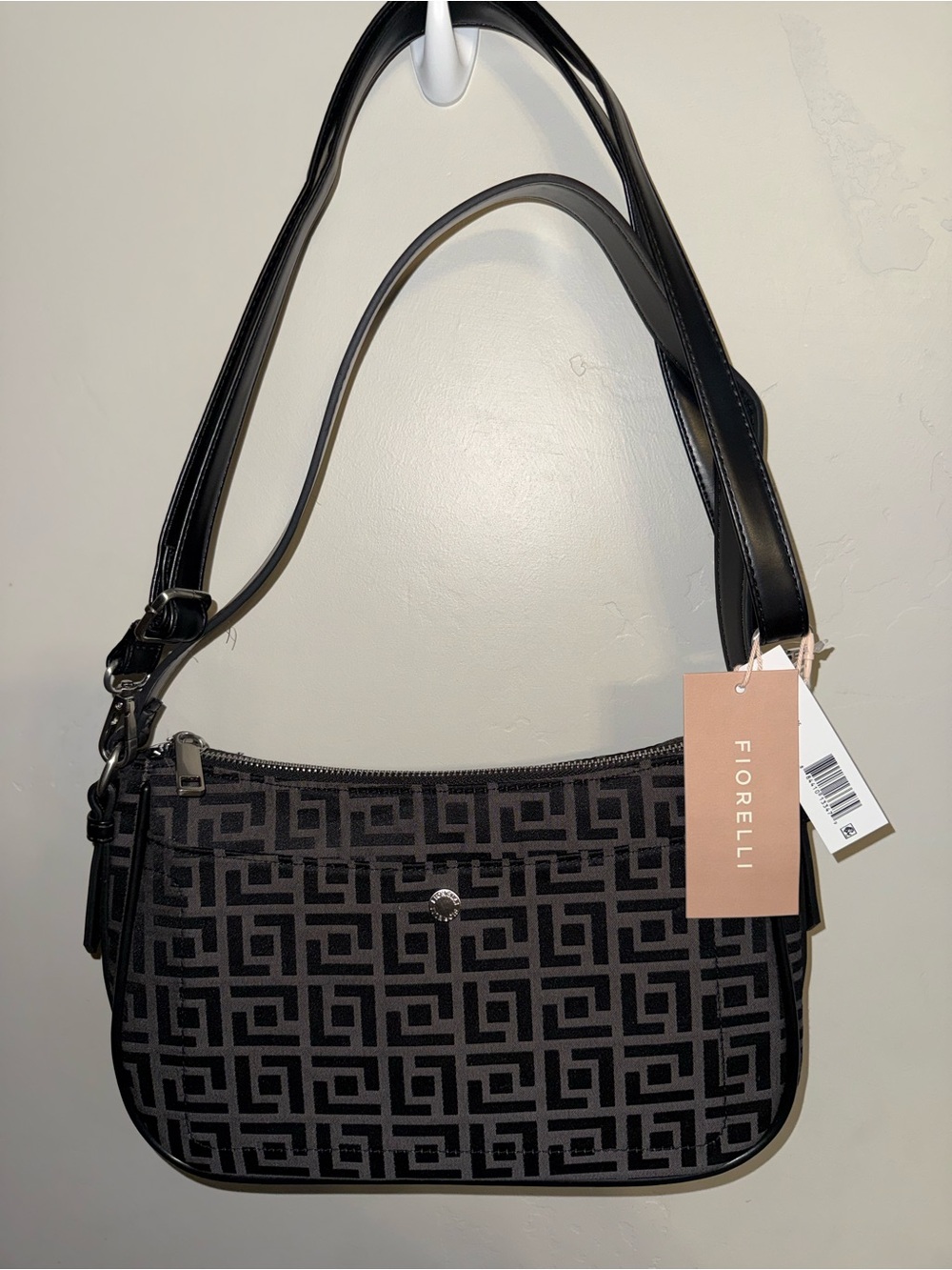 Fiorelli Black Geometric Pattern Shoulder Bag